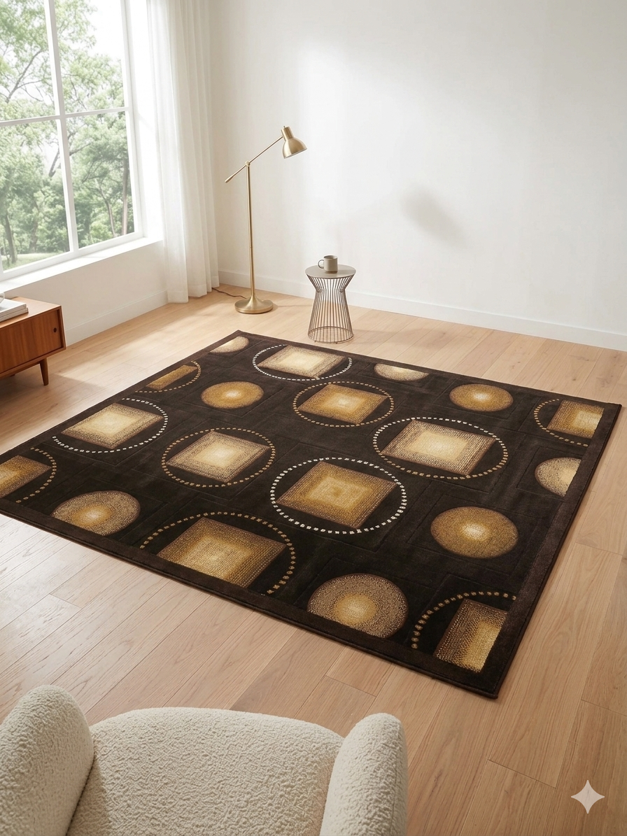 Rug, g-25, black, 5x8