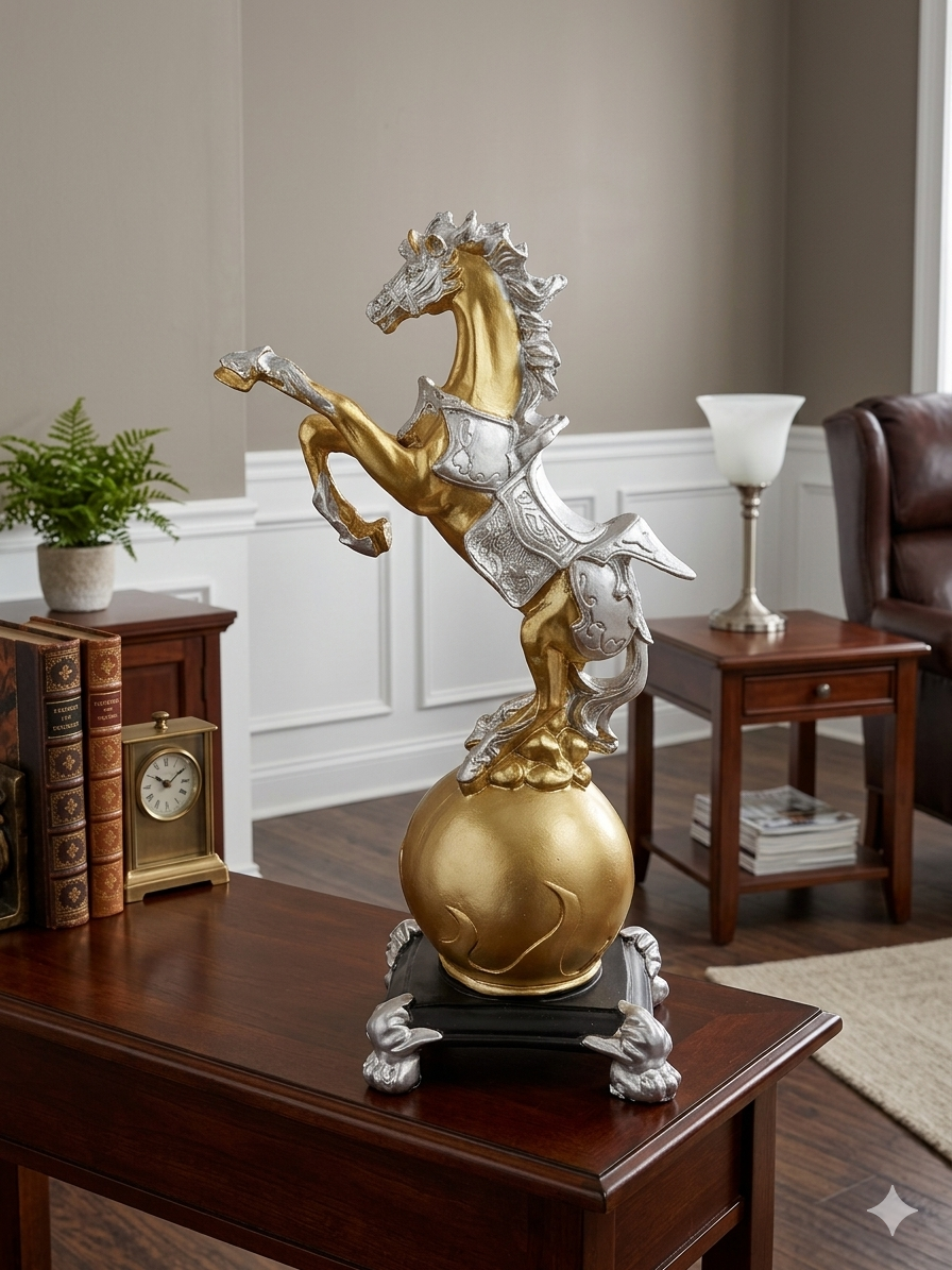 Prancing Hores gold&grey, grey/ gold, (H) 8in x 3in (W)