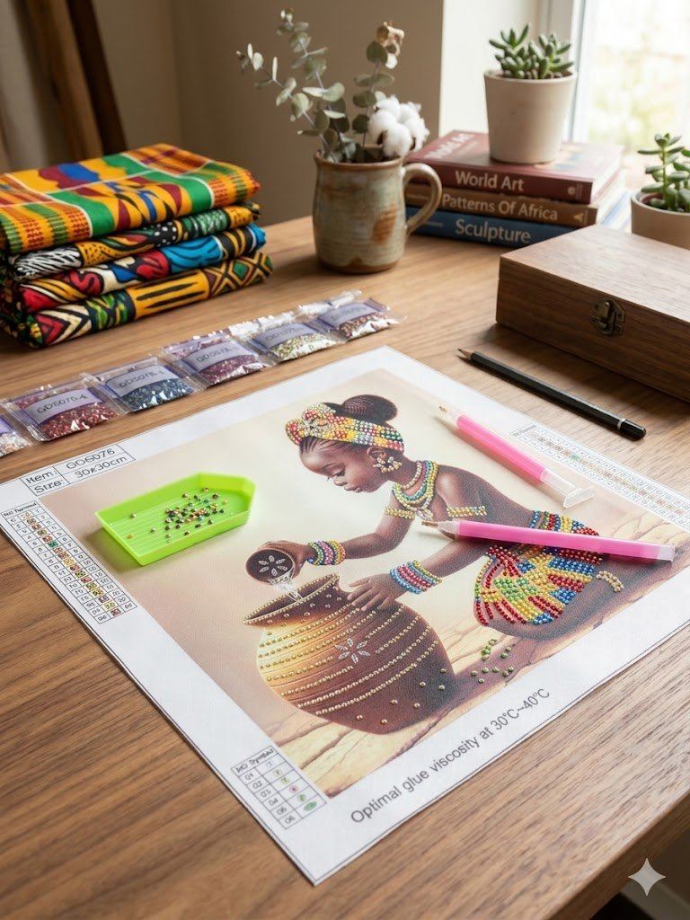 African Girl Diamond Painting Kit
