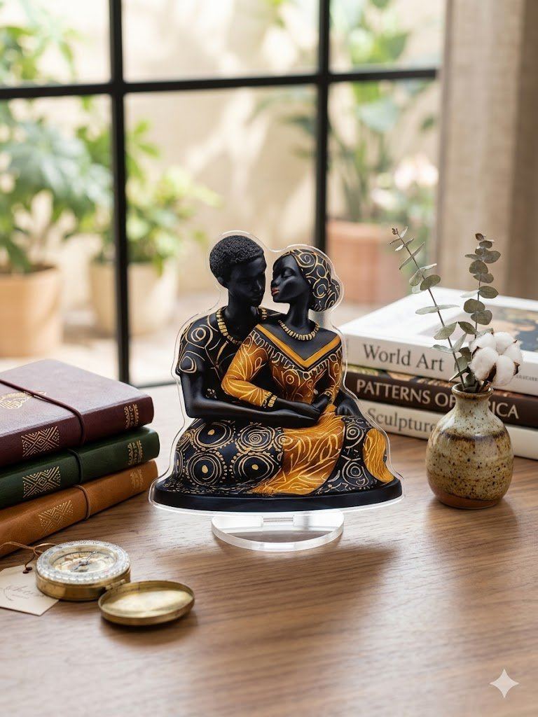 African Lover Stand, afrobohemian African figurative design